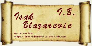 Isak Blažarević vizit kartica